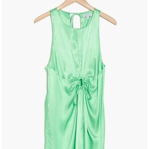 Topshop Ruched Cutout Sleeveless Satin Minidress, NWT